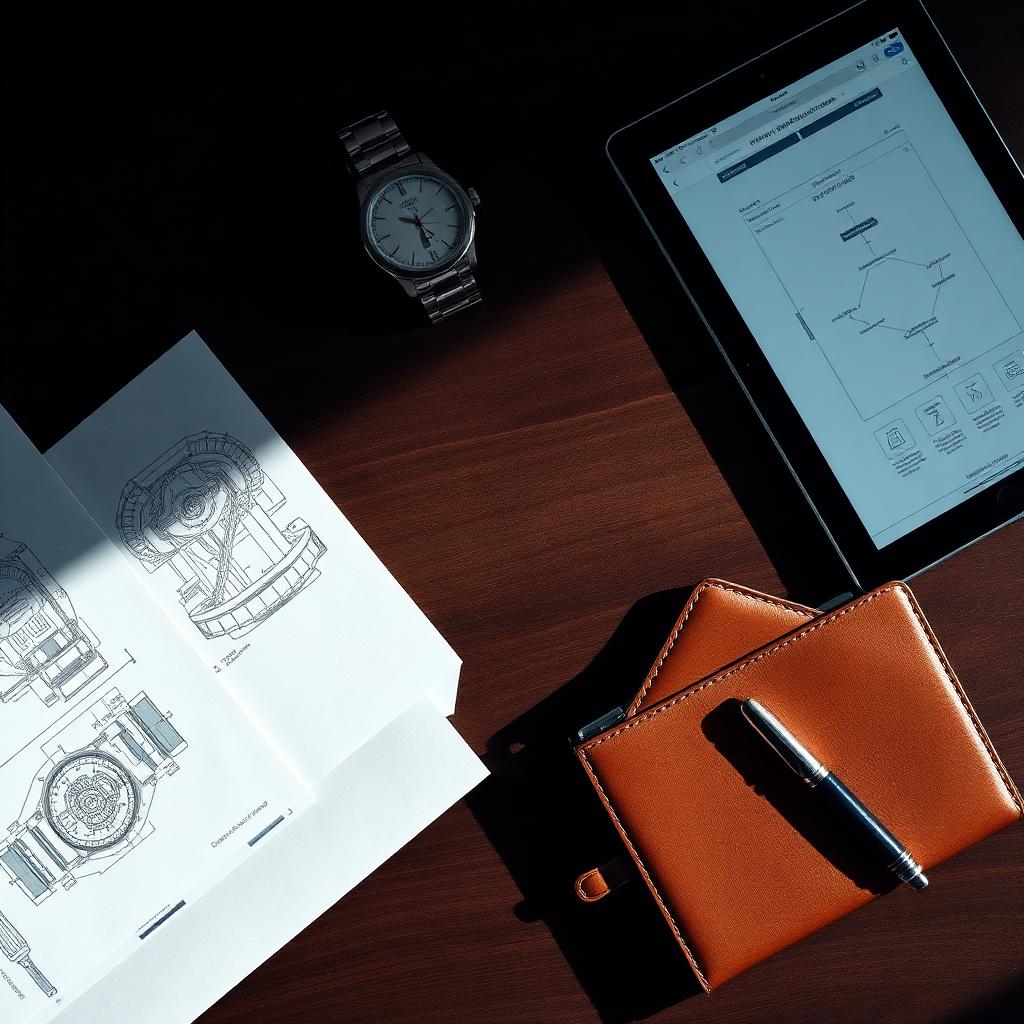 Strategic digital value chain sketch with luxury watch and jewellery